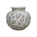 Ceramic Vase 8"X7"H WHITE/SAND FINISH