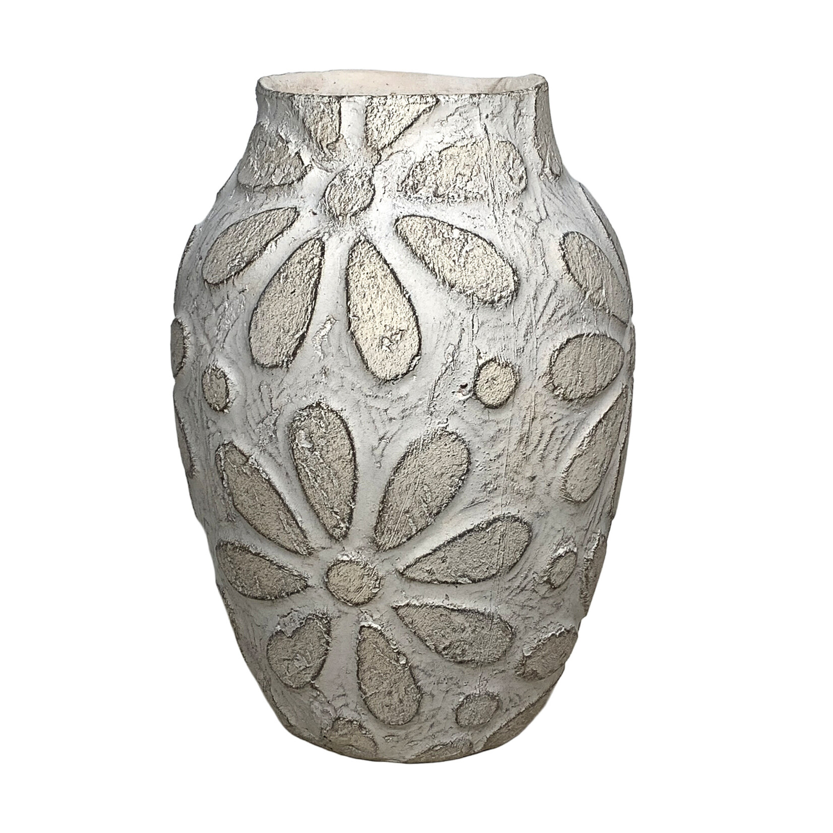 Ceramic Vase  8.5"X10"H  WHITE/SAND FINISH