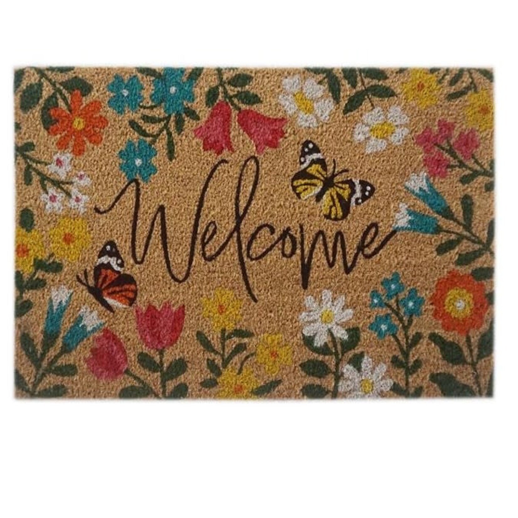 Welcome Floral Door Mat