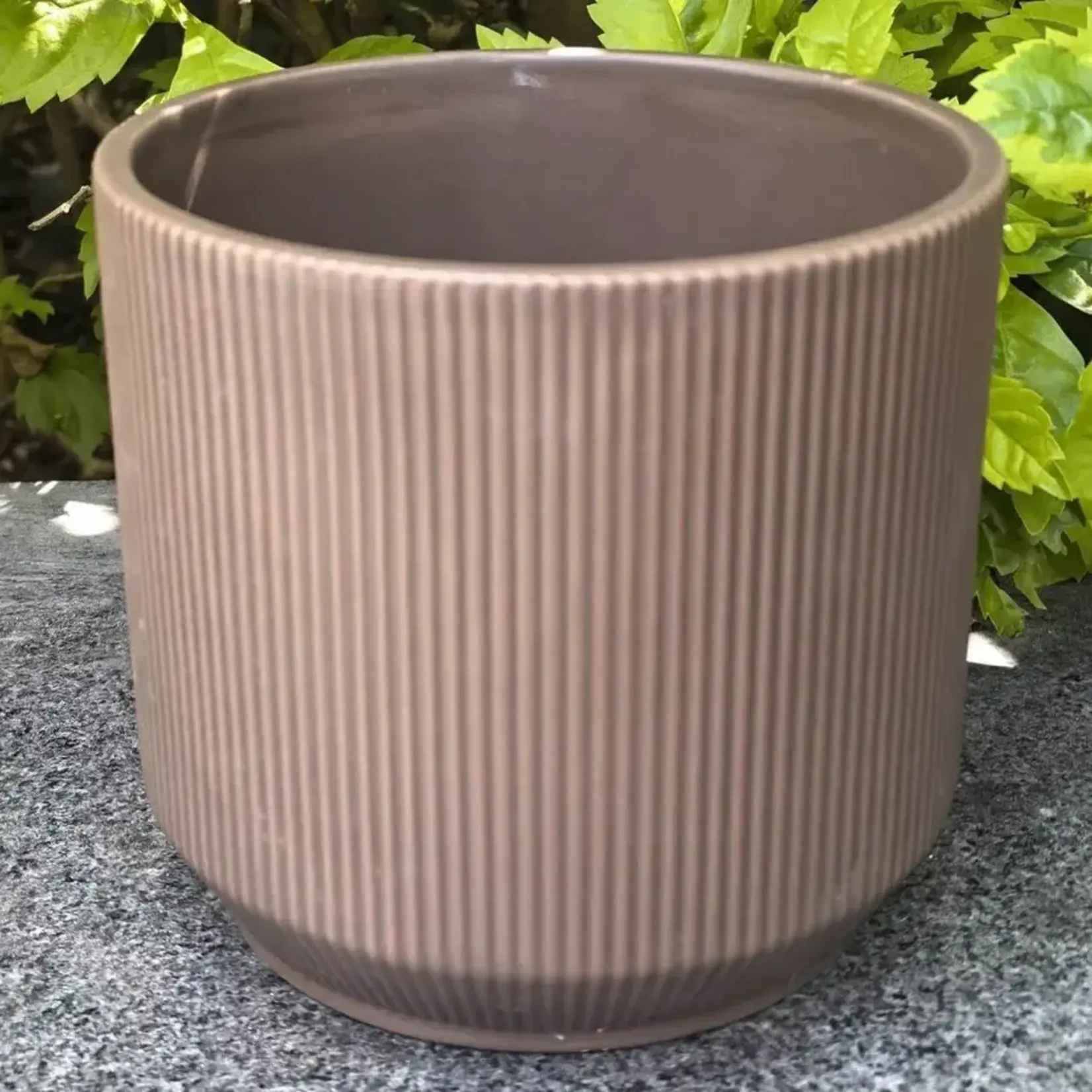 Matte Mocha Brown Dolomite Pot
