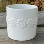 Shiny White Daisy Dolomite Container