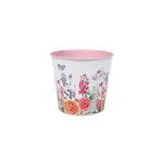 Metal, Spring/Summer Pot, (4.5"D) Floral Fiesta Printed Metal w/ Hard Liner