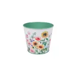 Metal, Spring/Summer Pot (4.5"D) Sunflower Serenade Printed Metal w/ Hard Liner