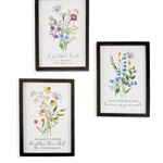 Framed Bouquet Wall Plaque, 3 Asst.