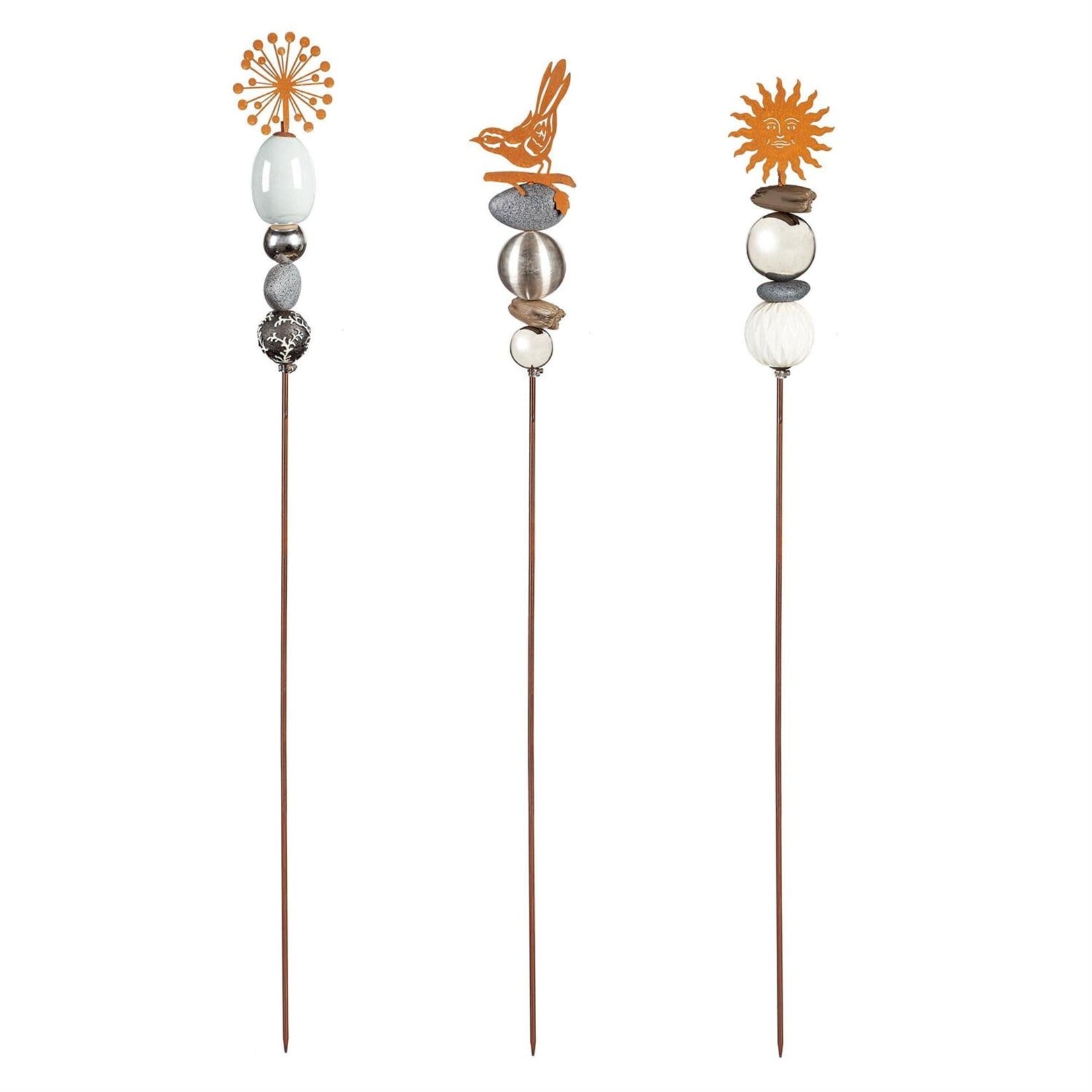 VivaStyle Garden Stake, Stacked Stone Garden Stake, 47"H, Asst of 3 styles