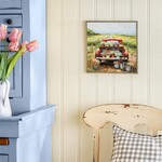 Petal & Plow Indoor Wall Decor, Red Truck filled with Flowers Wall Art, 12" L x 12" H