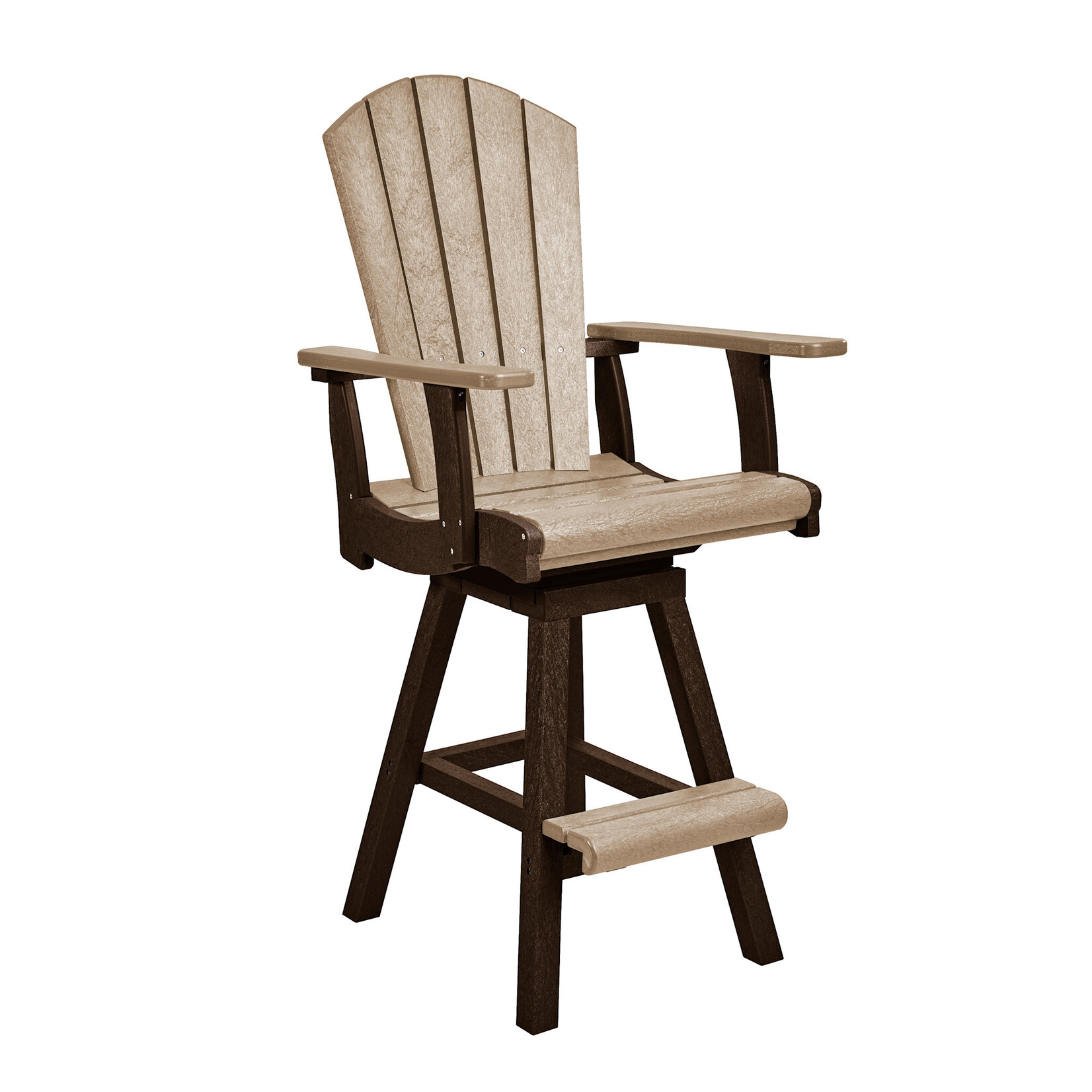 CR Plastics CRP C25 Swivel Pub Arm Chair - Chocolate/Beige