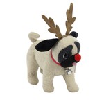 11" PUG w/ANTLERS & RED NOSE