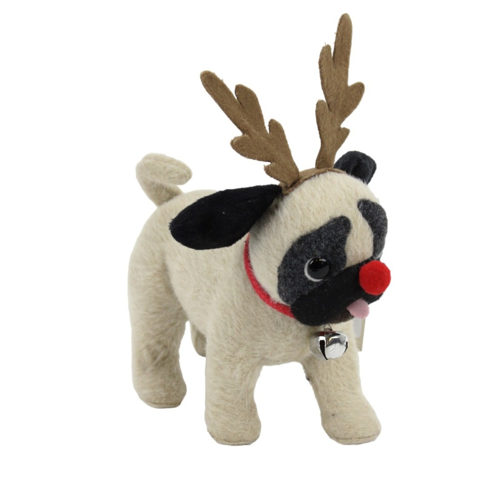 11" PUG w/ANTLERS & RED NOSE