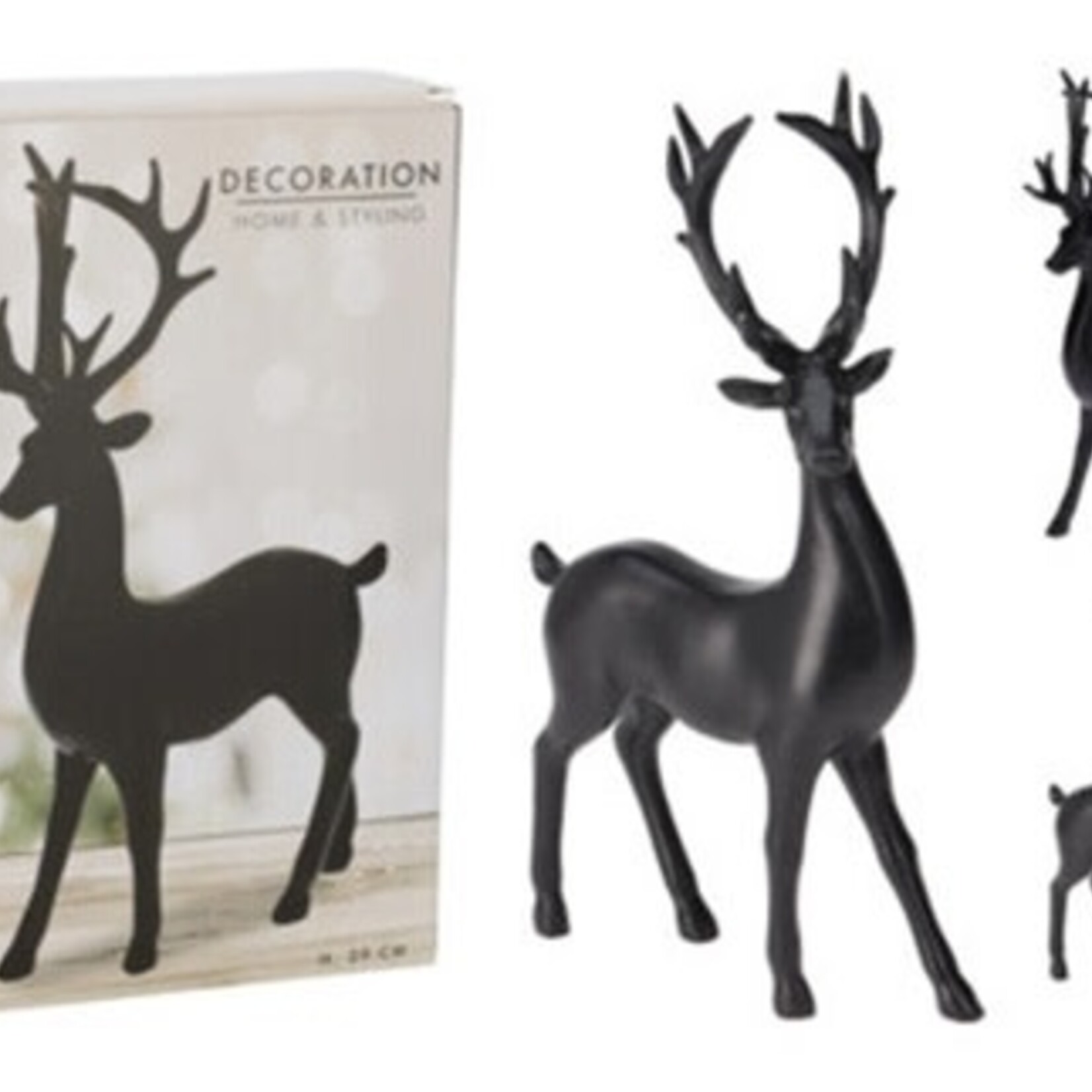 REINDEER STANDING 29cm - black - 2 Assorted