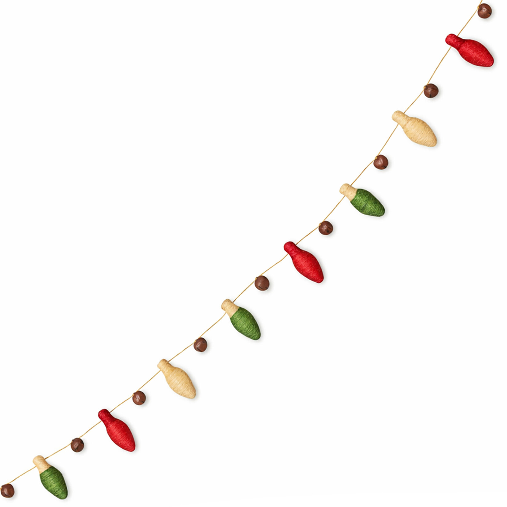 Garland Bulb w/Hemp Rope red/grn/natural