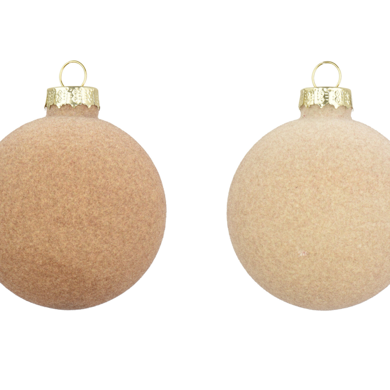 Baubles glass flock finish 2col ass