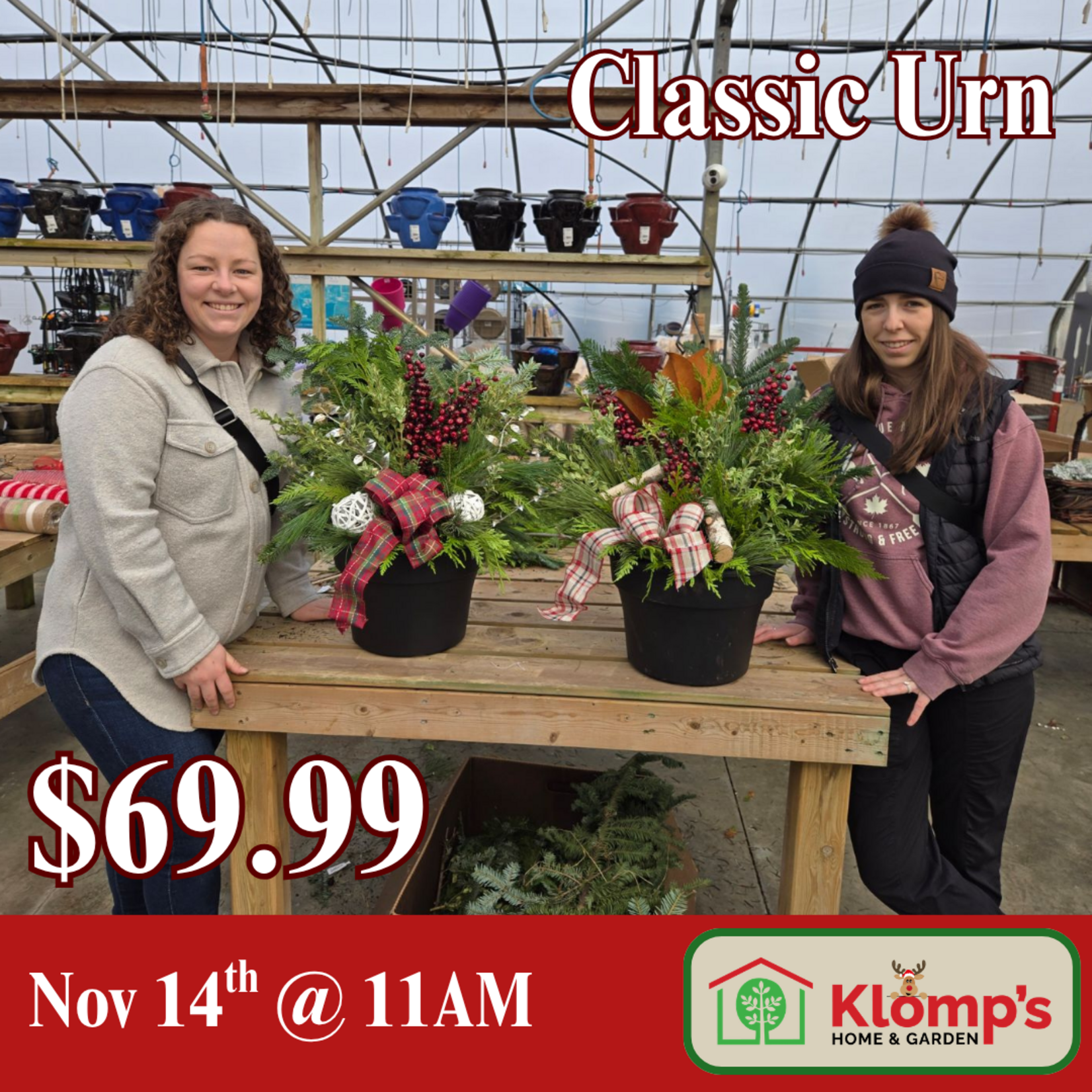 November 14th, 2026 | 11 am| Saturday | Classic Winter Urn