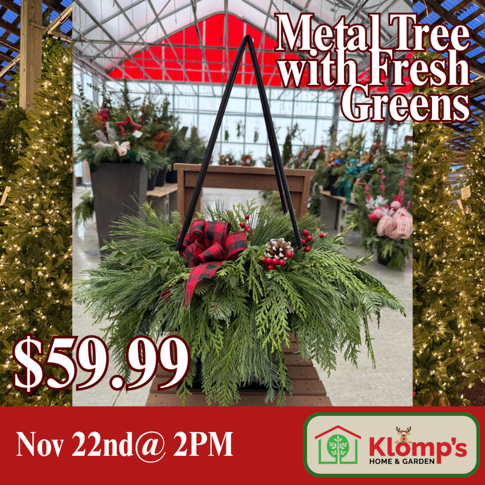 November 22nd, 2026 | 2pm | Sunday | Metal Tree with Fresh Greens Workshop