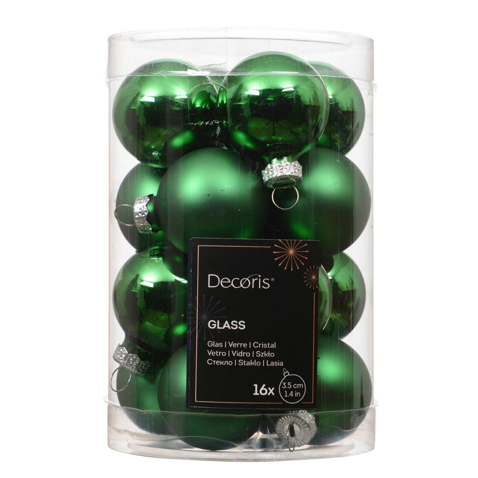 Baubles glass silver inside, shiny - matt mix