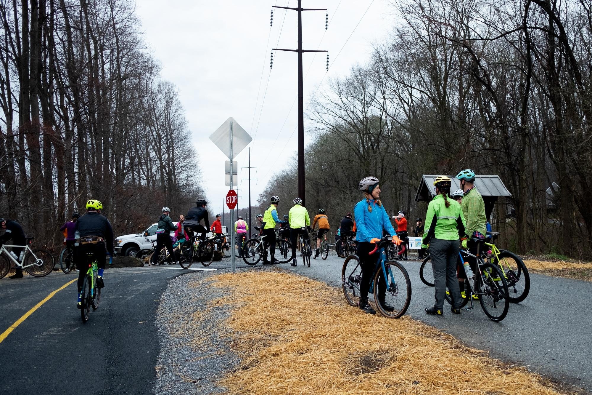 Jacky Brysacz (center) at the Hush Money Bikes Fall Fuckaround