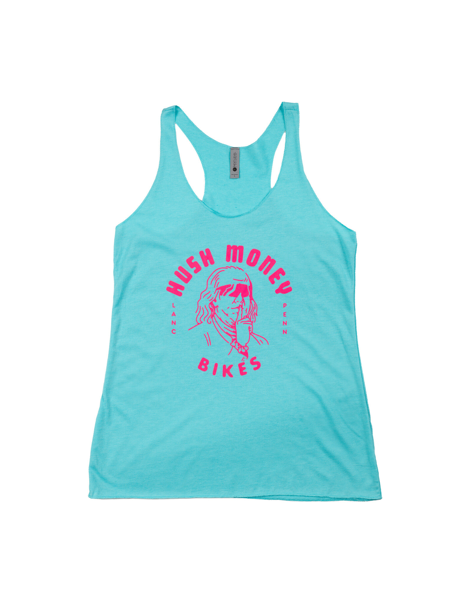 Hush Money Bikes Ben Cranklin Teal Racerback Tanktop