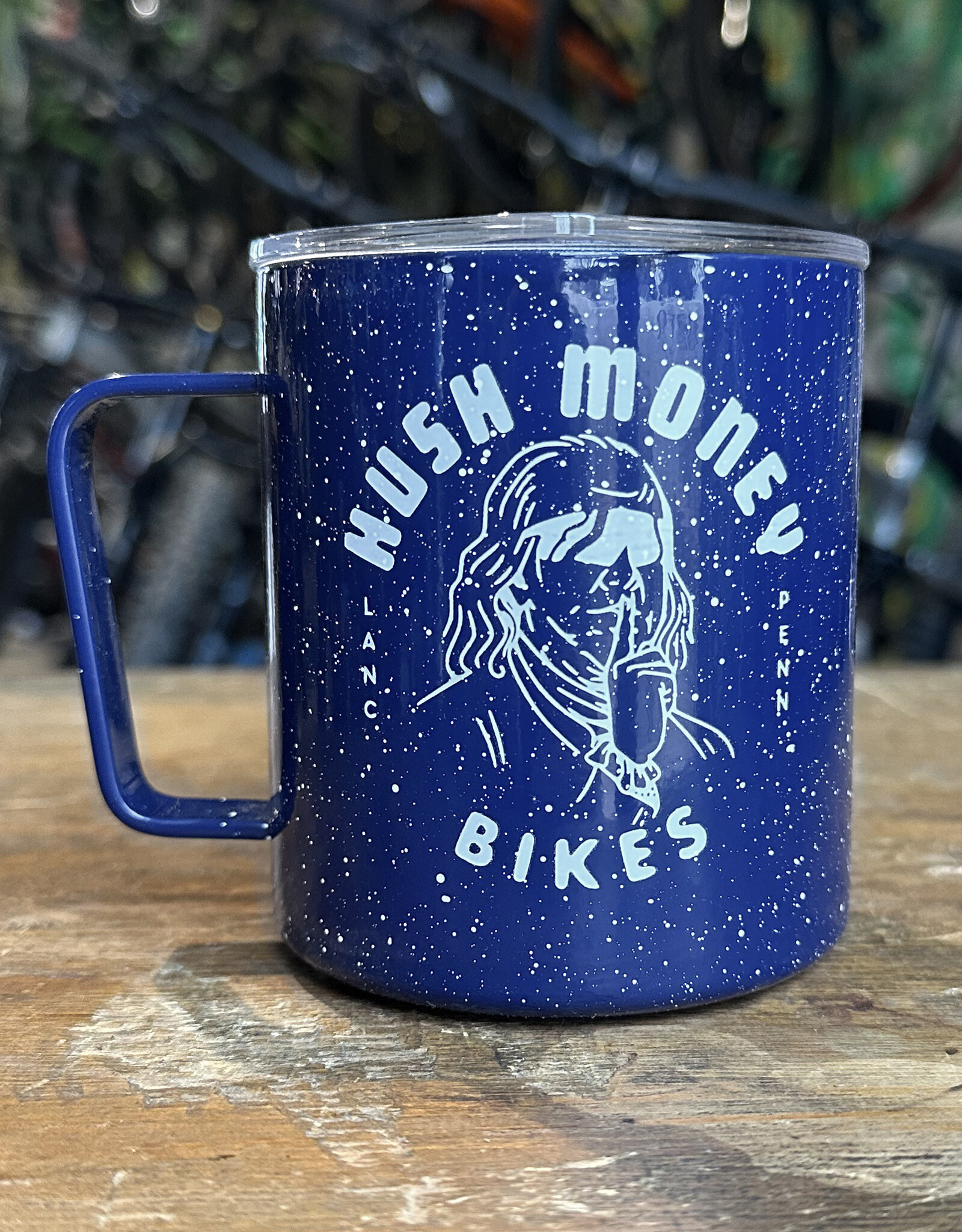 Hush Money Bikes x MiiR Camp Cup Blue Speckle 12oz