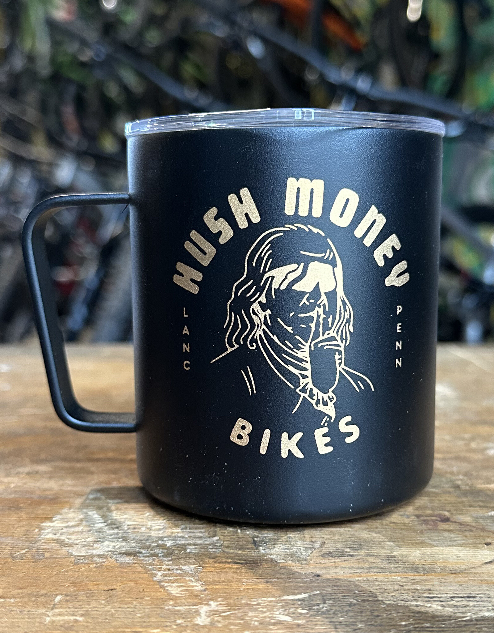 Hush Money Bikes x MiiR Camp Cup Black 12oz