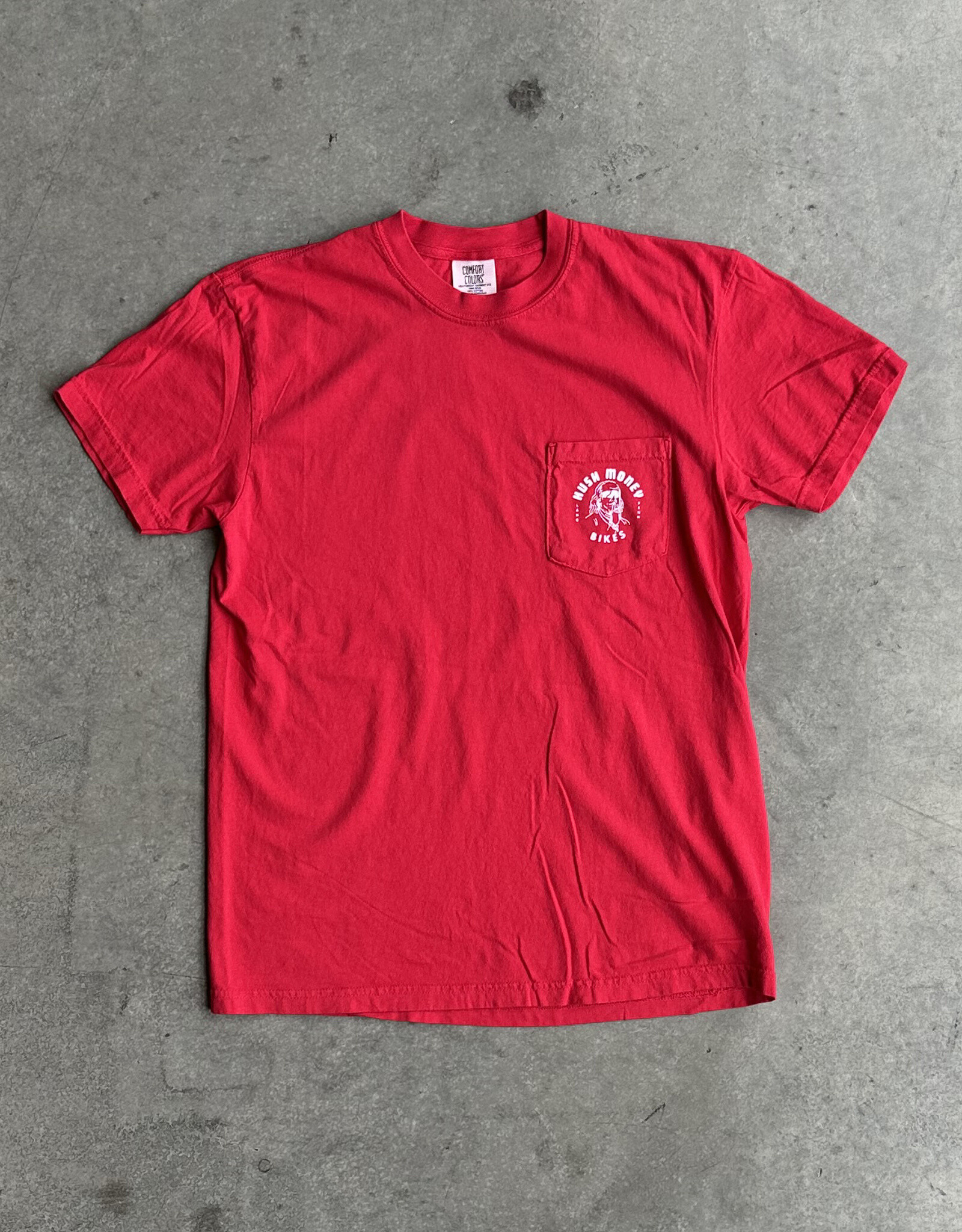 Hush Money Bikes Ben Cranklin T-Shirt Pizza Boy Pocket T