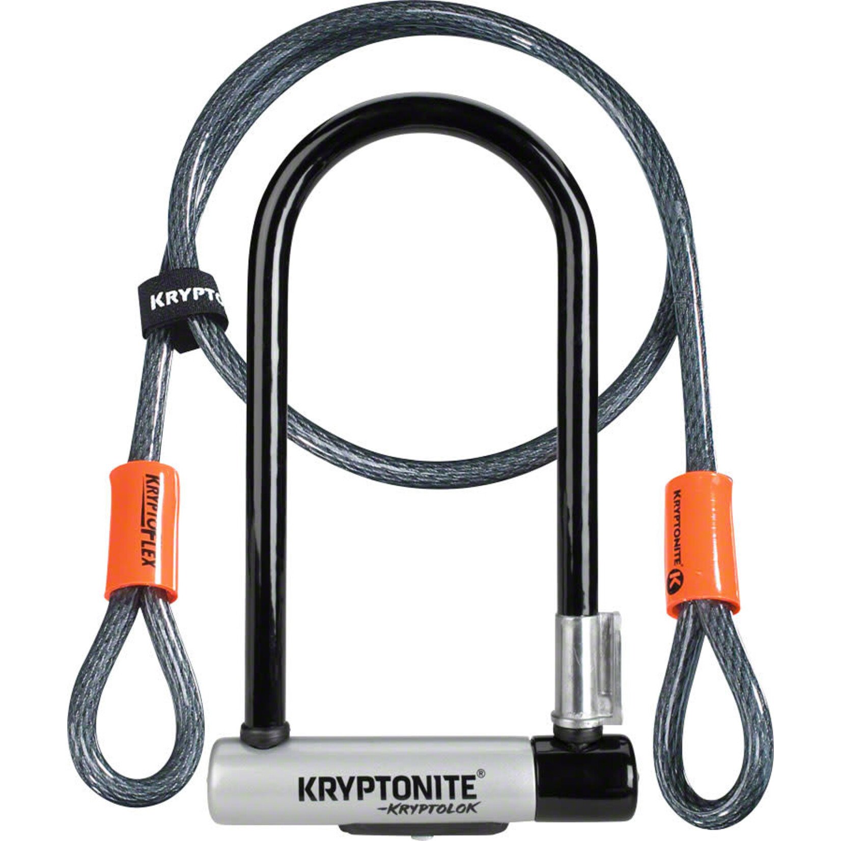 kryptonite Kryptonite KryptoLok Series 2 STD U-Lock 4 x 9" w Flex Cable