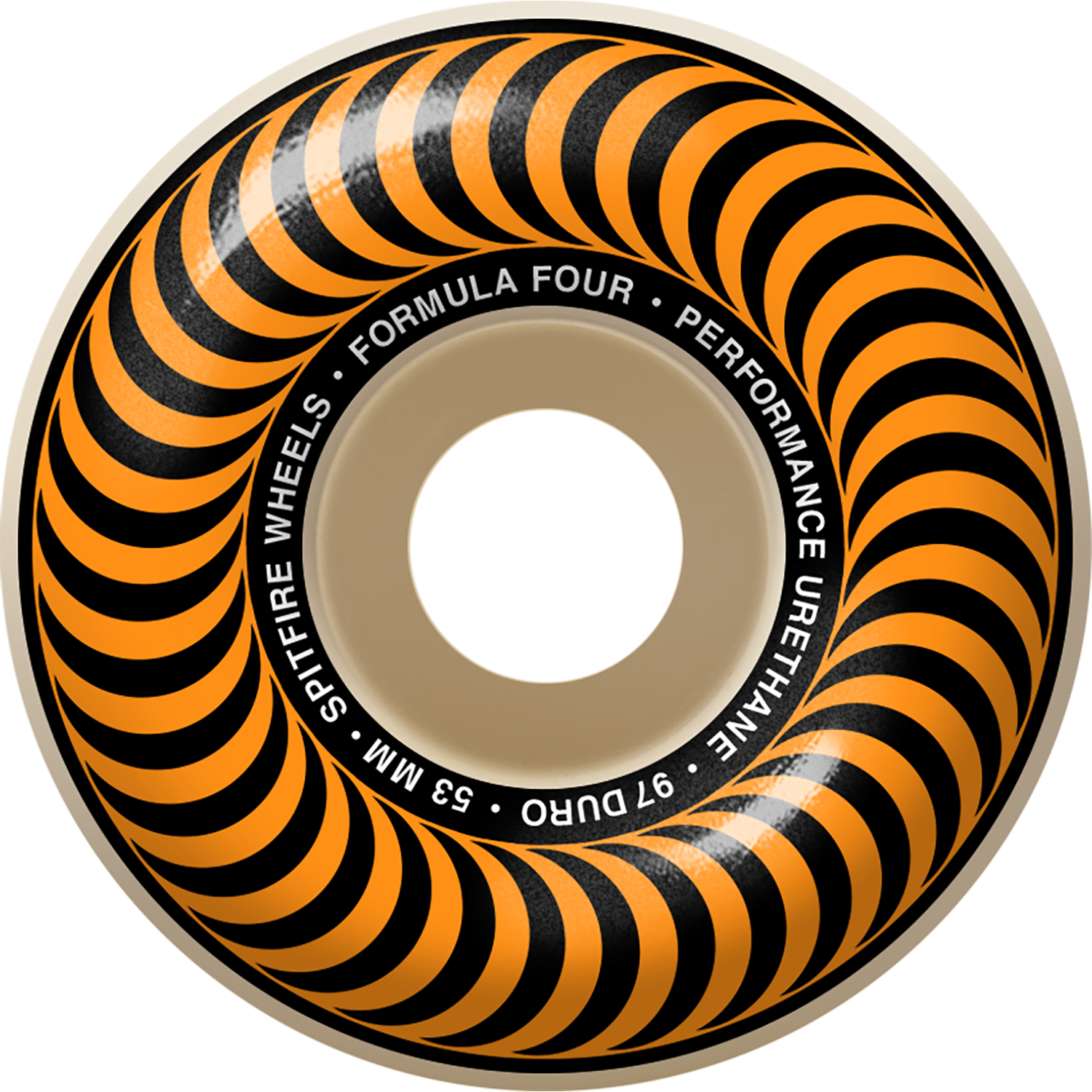spitfire classics 53mm white/orange 99A skate wheels - Firehouse