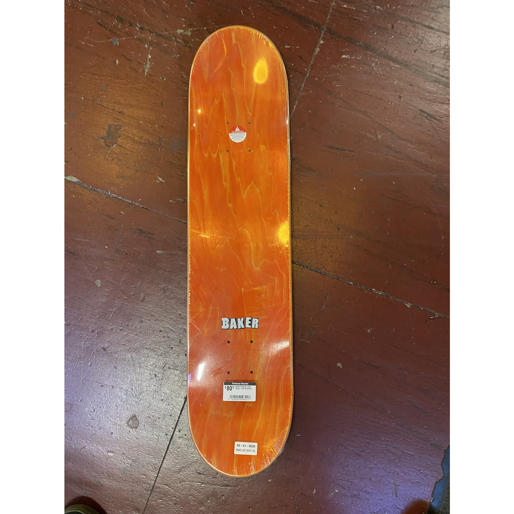 BAKER BRAND LOGO DECK-7.56 RED/WHT