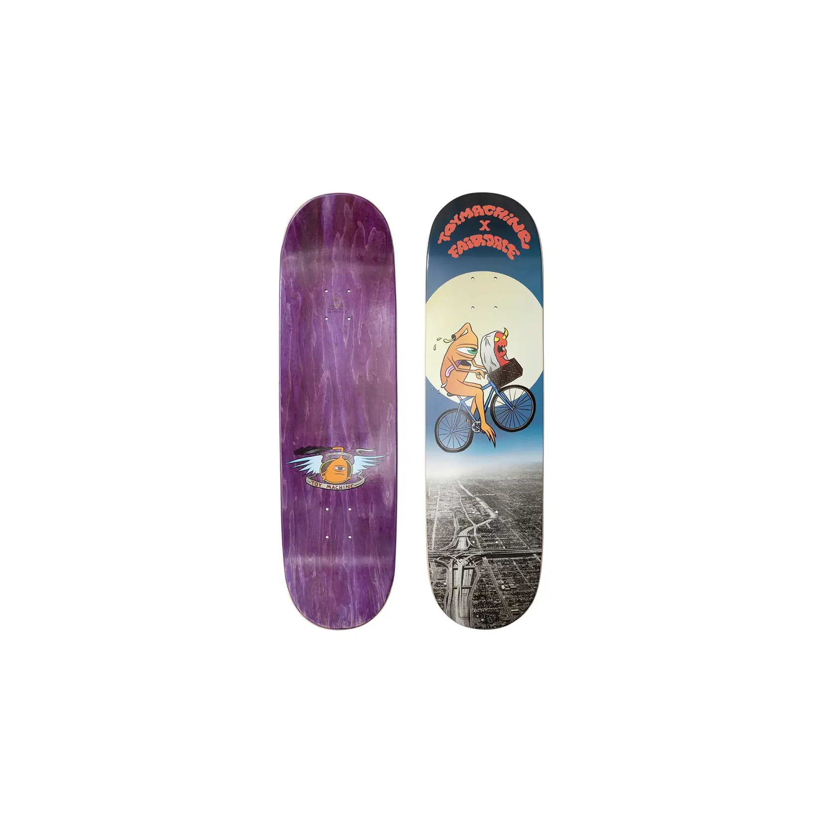 FAIRDALE x TOY MACHINE 8.5" Skate Deck (Red/Blue/Gray)