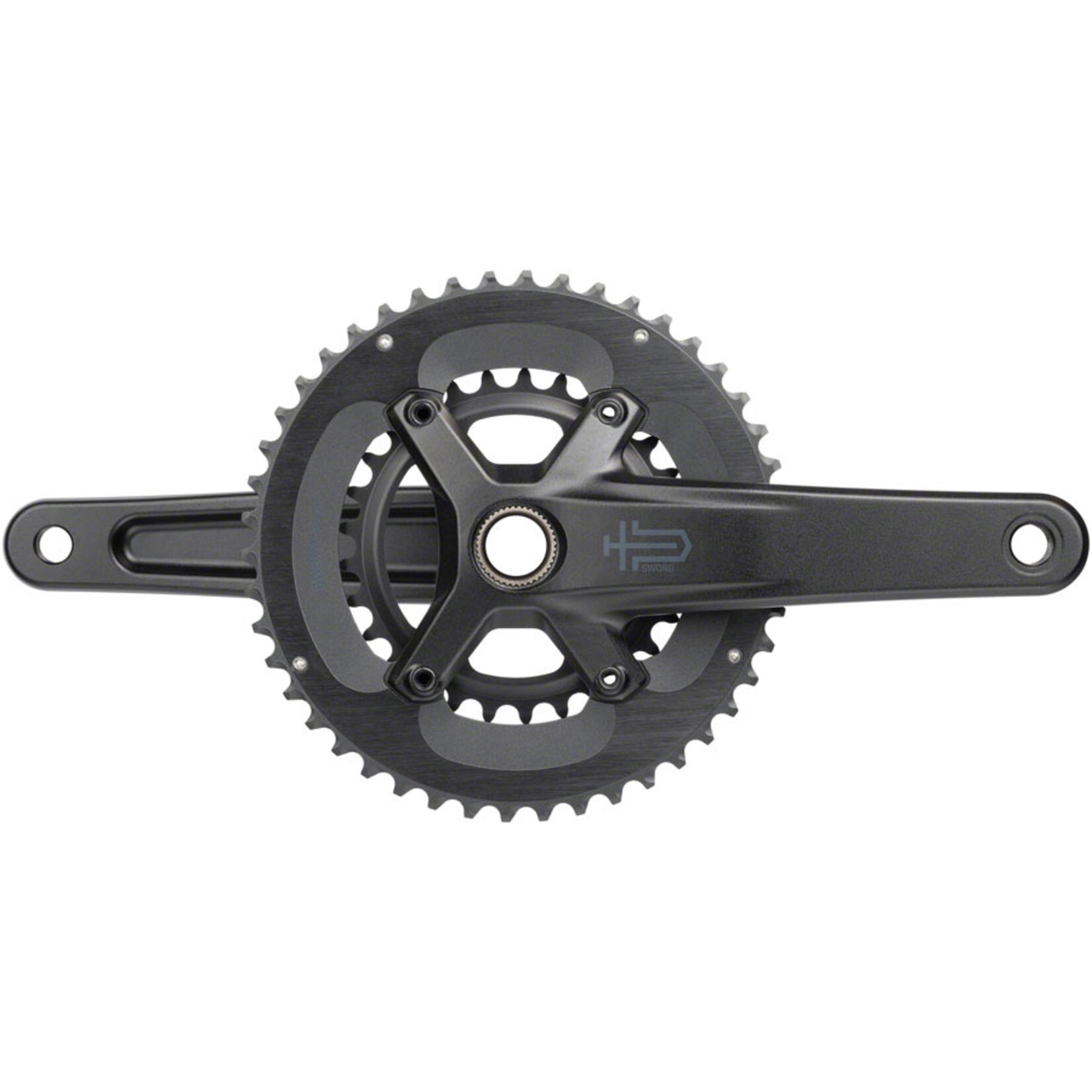 Microshift microSHIFT Sword 2x Crankset - 46/29t, 110 Asym BCD, 24mm Spindle, Black