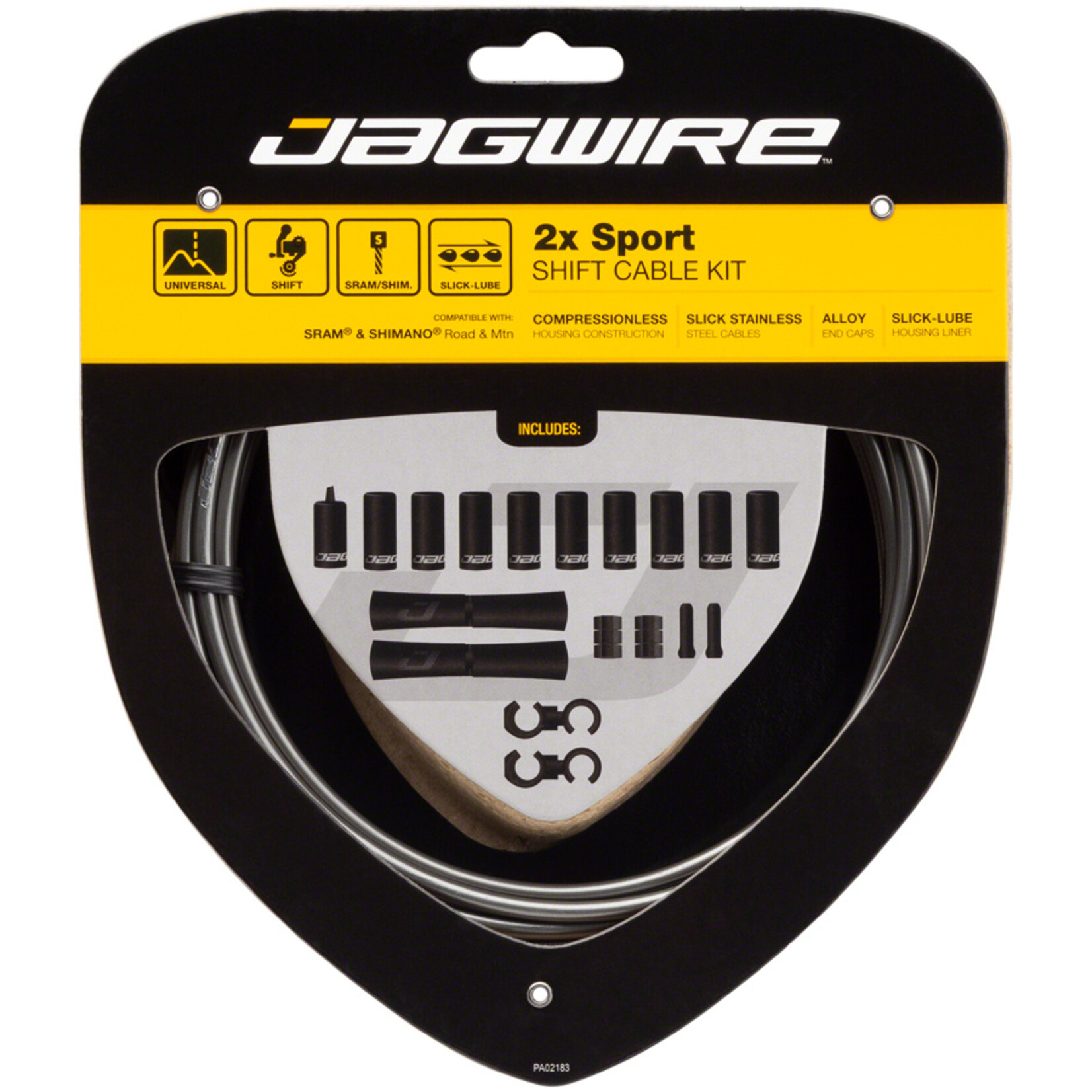 Jagwire Jagwire 2x Sport Shift Cable Kit SRAM/Shimano, Ice Gray