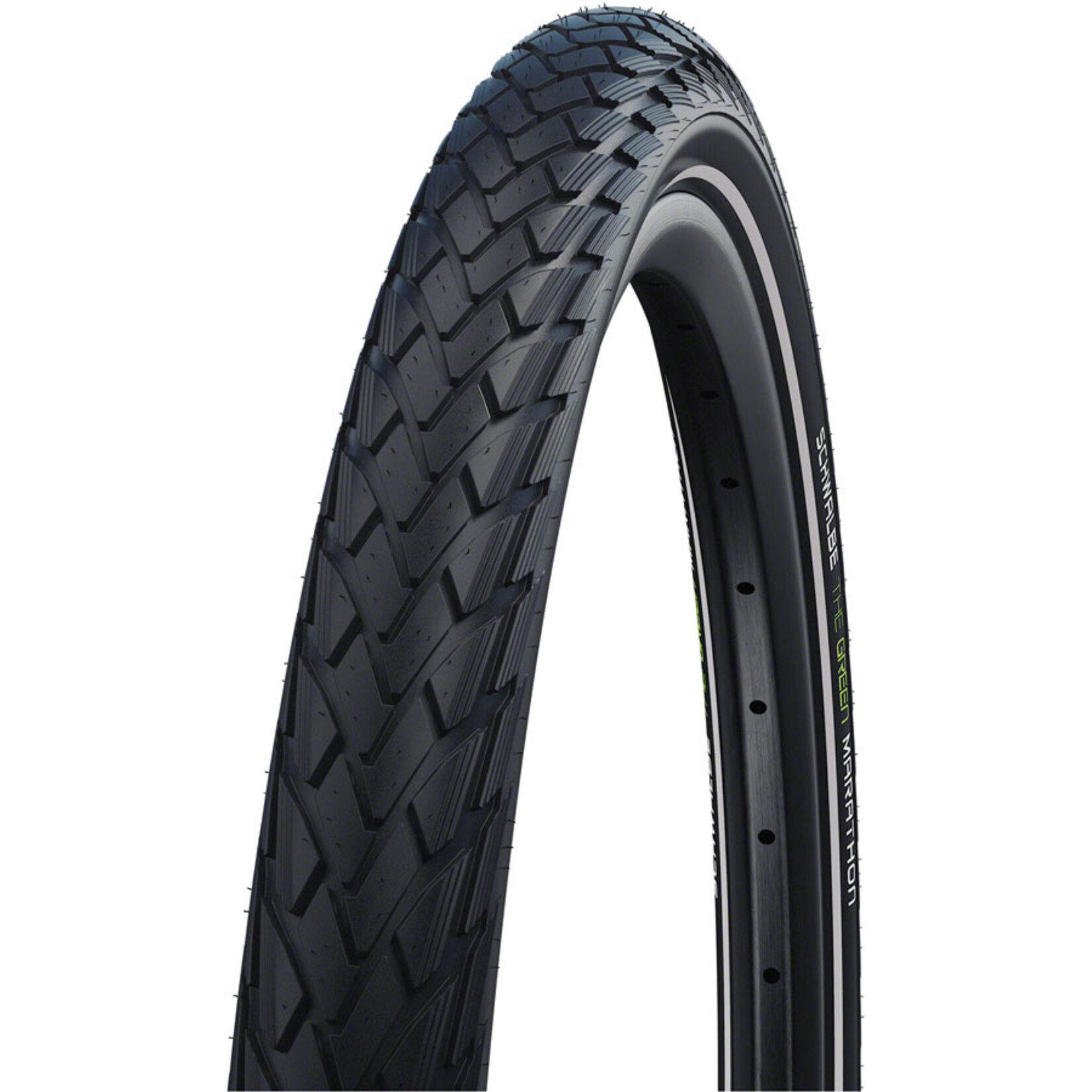 Schwalbe Schwalbe Green Marathon Tire - 24 x 1.75, Clincher, Wire, Black/Reflective, Performance Line, GreenGuard, TwinSkin, Addix