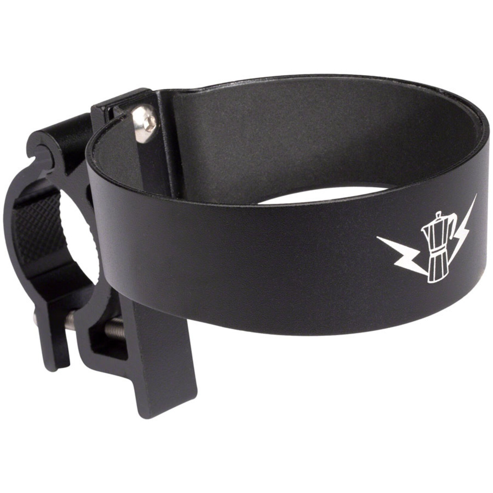 PDW Portland Design Works Barista Cup Holder: 22.0-26.0mm Handlebars, Lightning/Moka Pot Design, Black