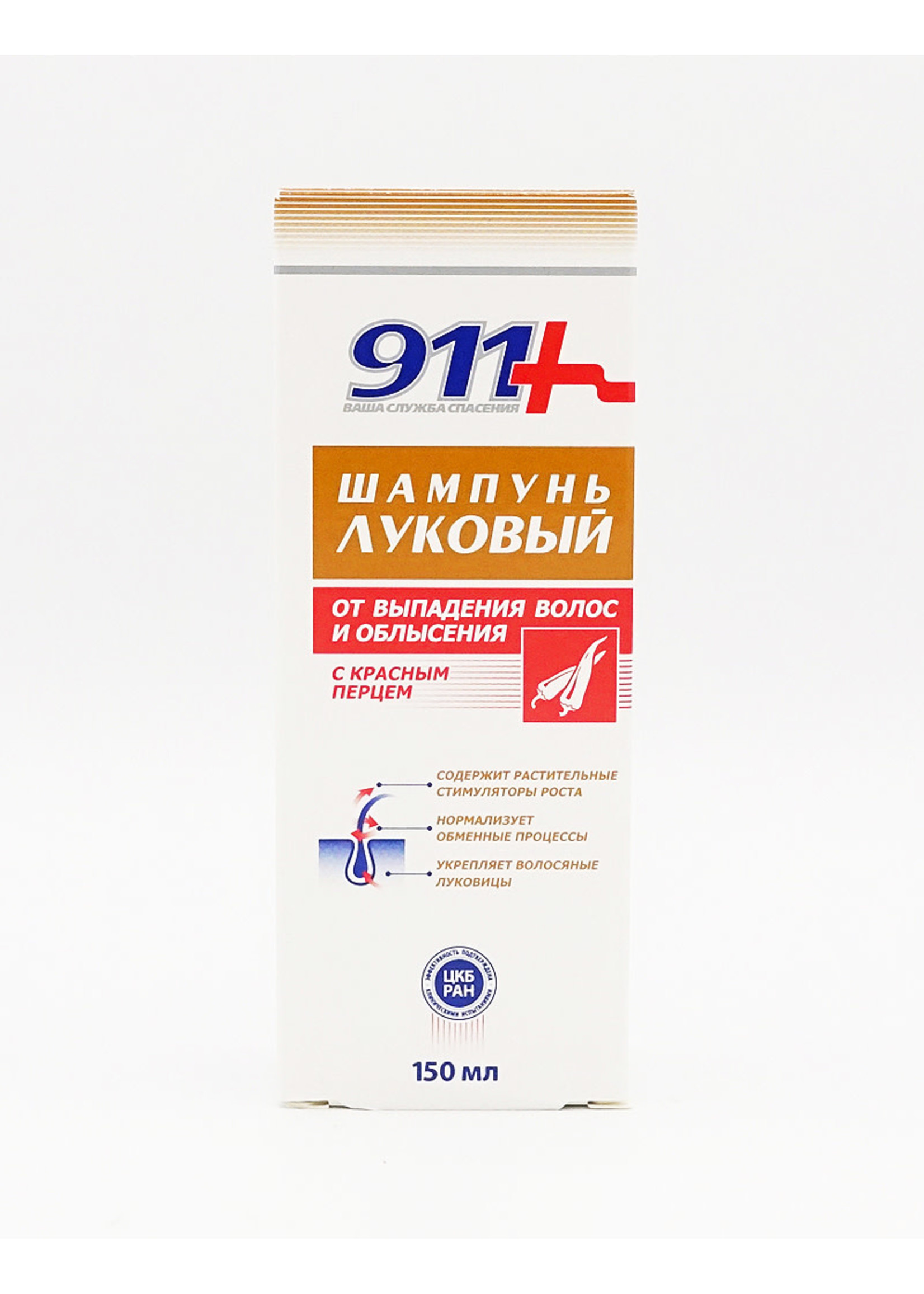 911 911, Шампунь Луковый от Выпадения Волос и Облысения с Красным Перцем