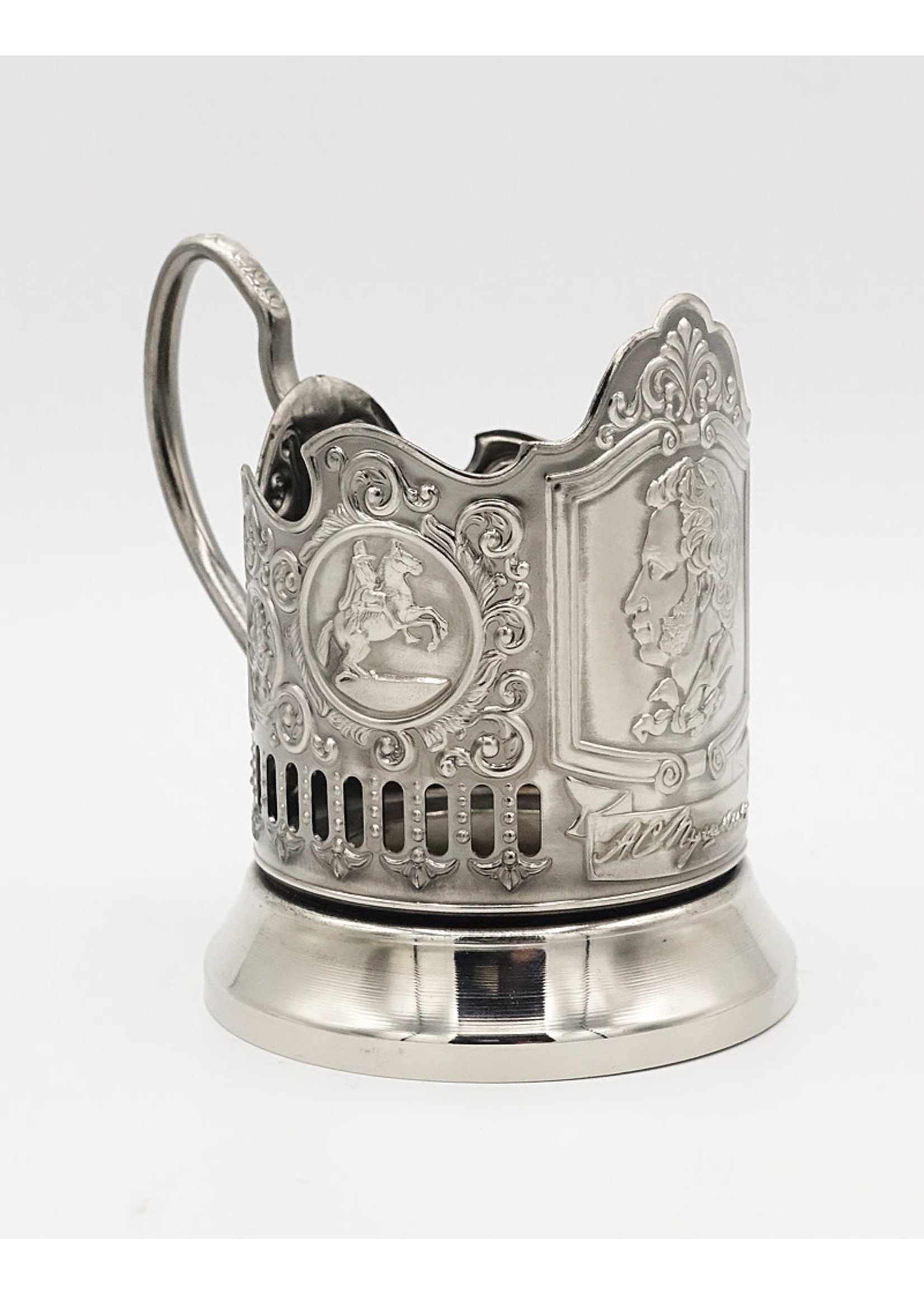 Cup holder "Pushkin" (nickel-plated with ink)