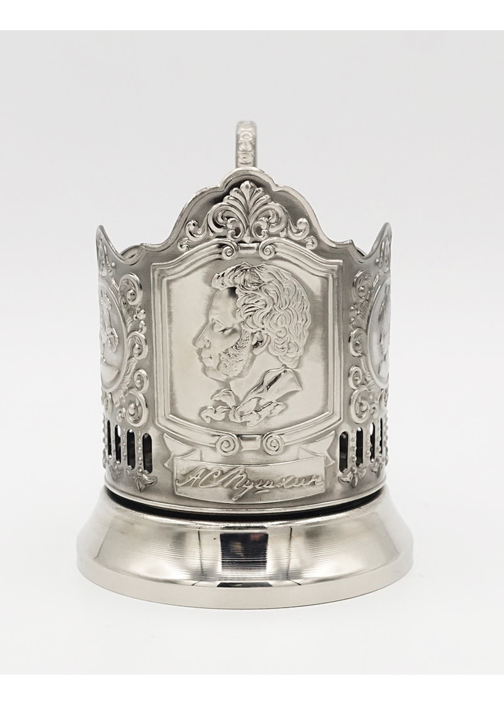 Cup holder "Pushkin" (nickel-plated with ink)