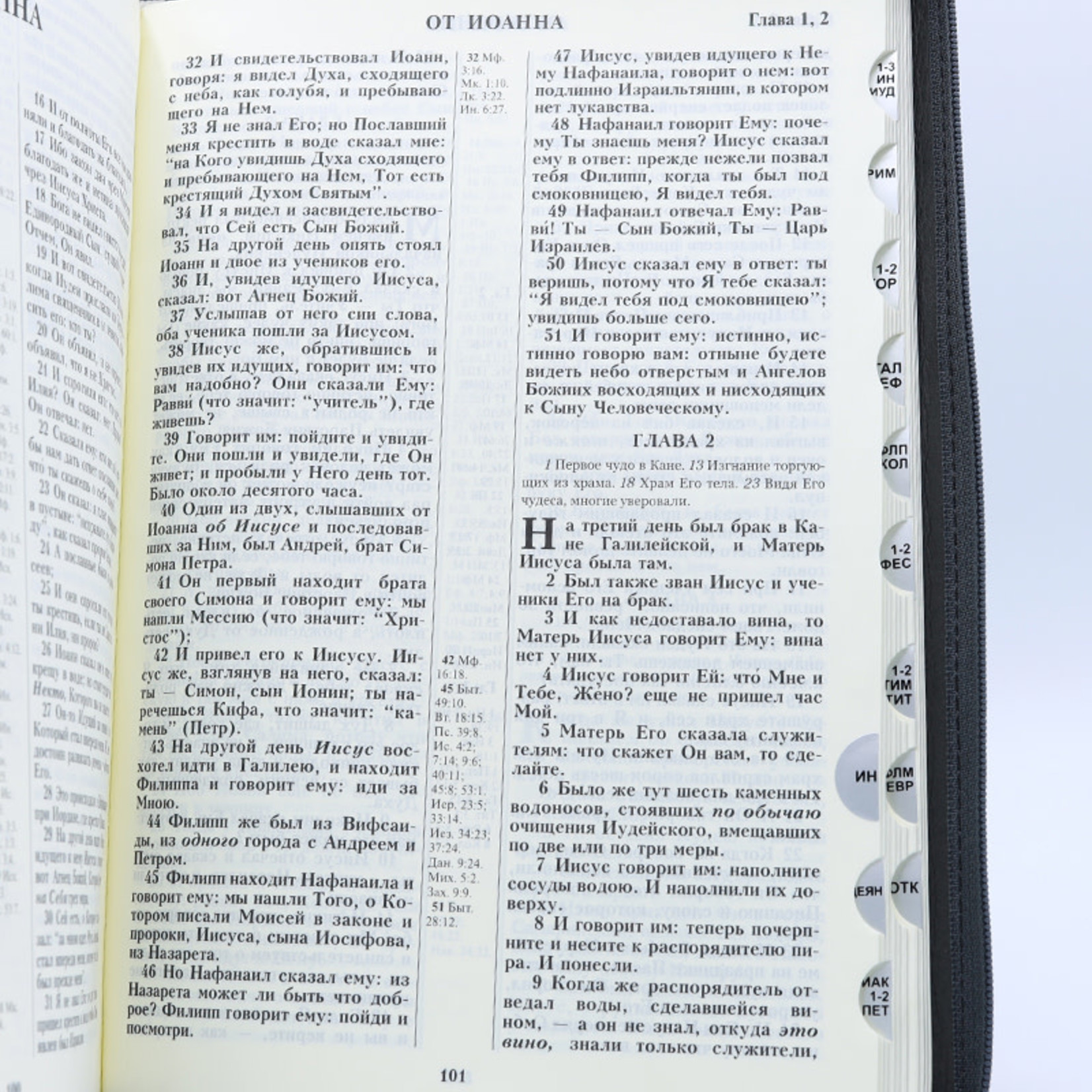 Библия, Каноническая (SYNO), Заменитель Кожи, Серая с Узором, Индексы, Большая