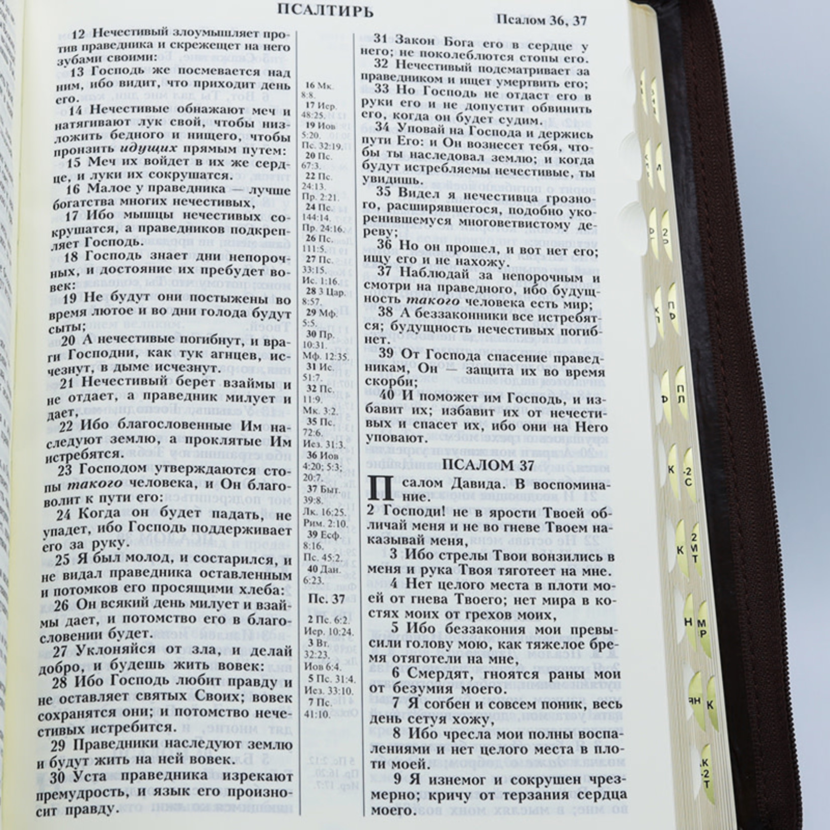 Библия, Каноническая (SYNO), Заменитель Кожи, Коричневая с Узором, Большая