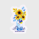 Ukraine Peace Yellow Blue Sunflower Sticker