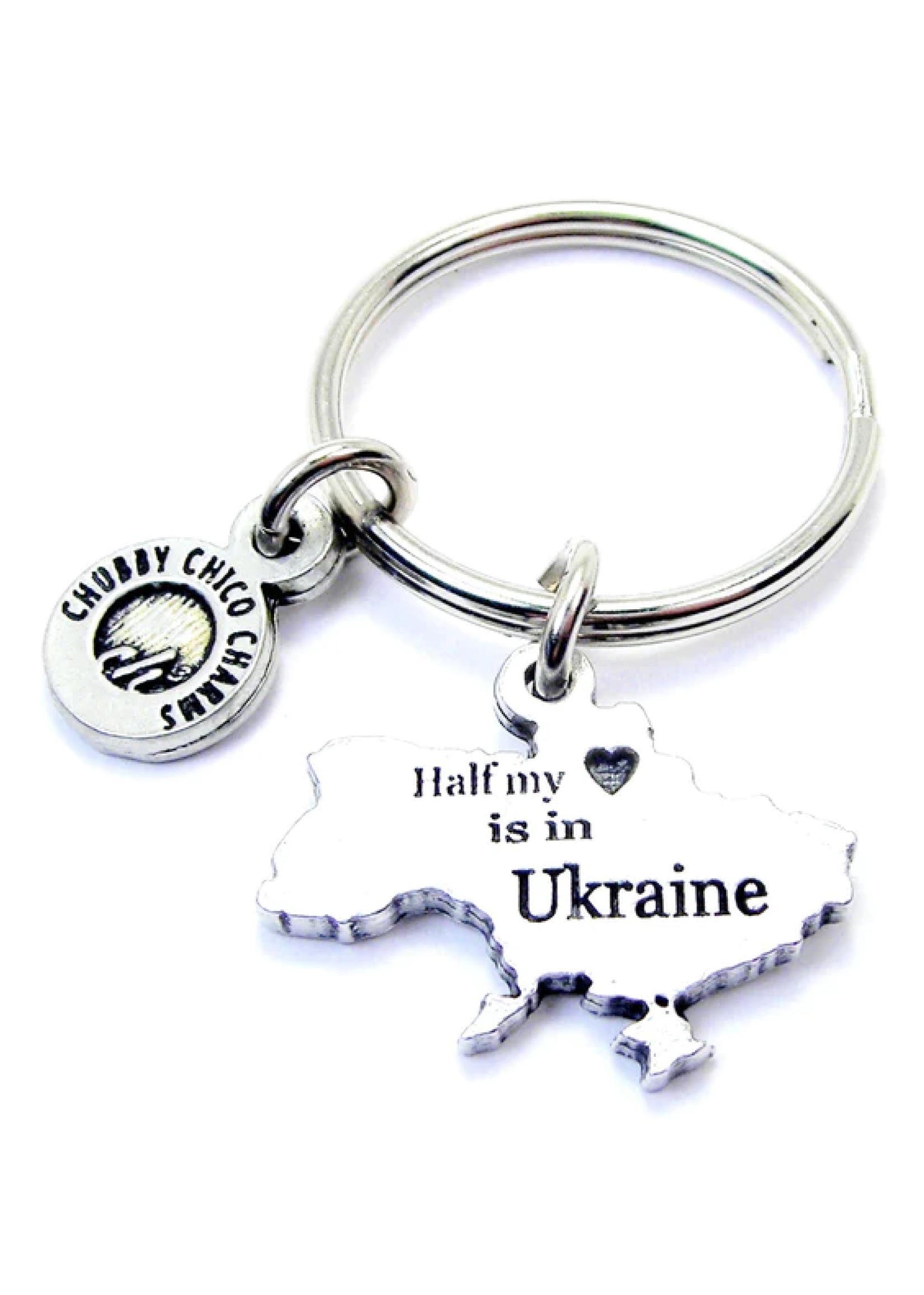 Half my heart is in Ukraine keychain