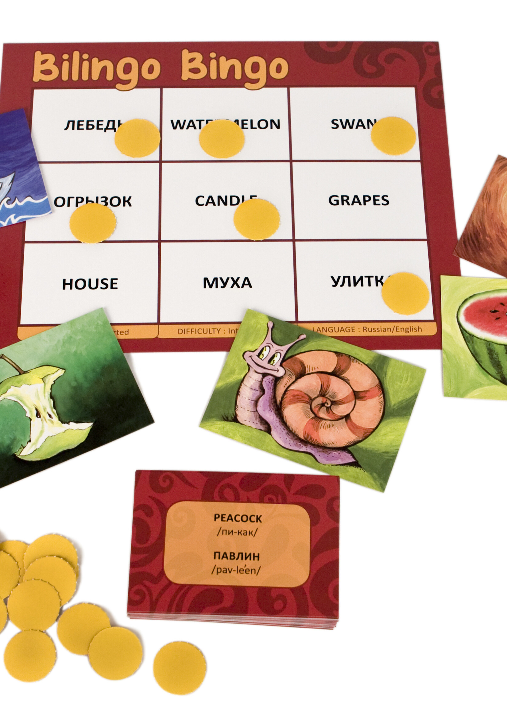 Bilingo Bingo, English\Russian Bilingual Game