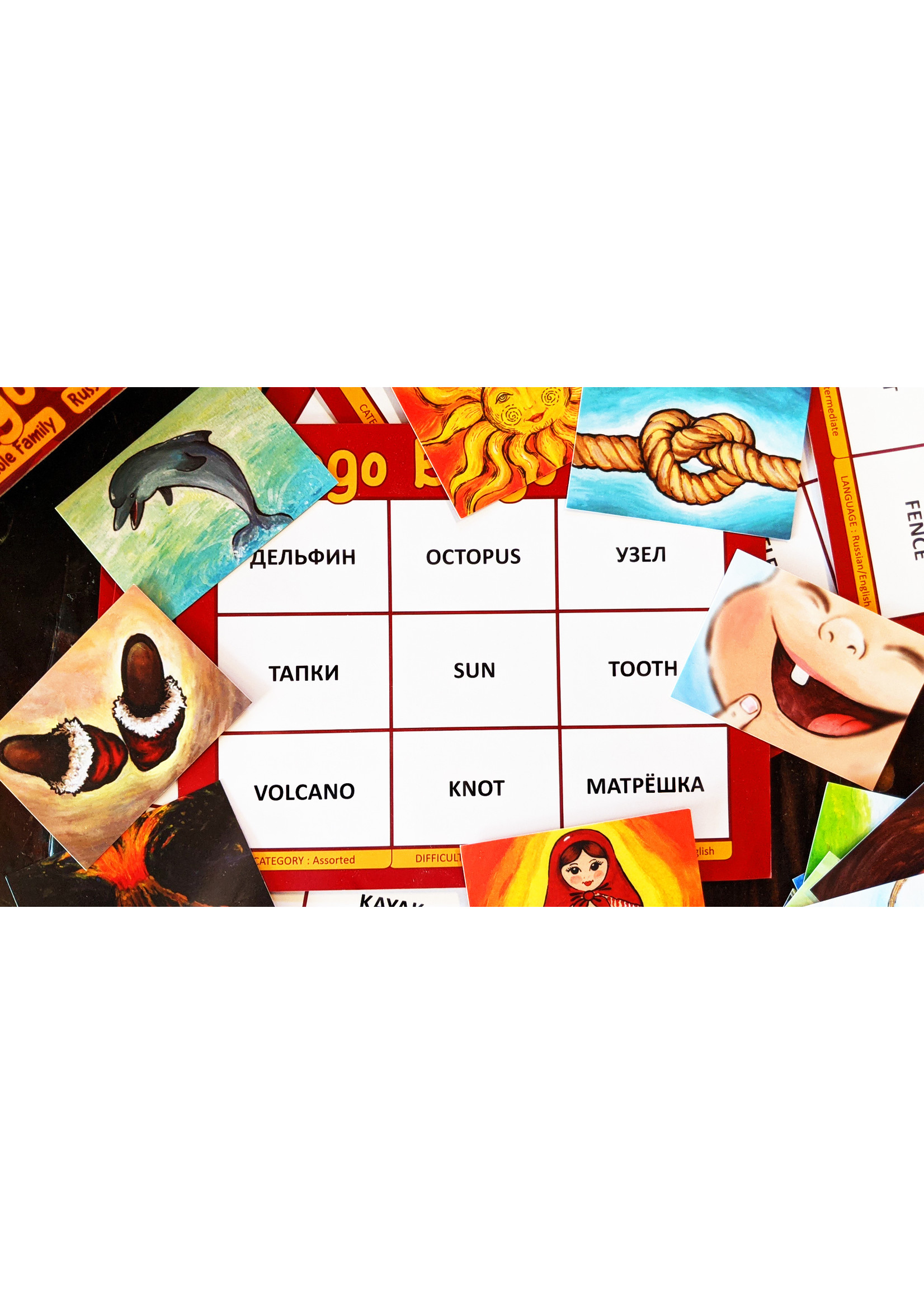 Bilingo Bingo, EnglishRussian Bilingual Game - ABC Books and Gifts