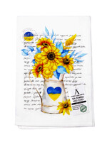 Ukraine Yellow Sunflower Farmhouse Flour Sack Tea Towel