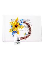 Ukraine Wreath Sunflower Yellow Blue Flour Sack Tea Towel