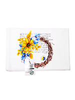 SALE: Ukraine Wreath Sunflower Yellow Blue Flour Sack Tea Towel