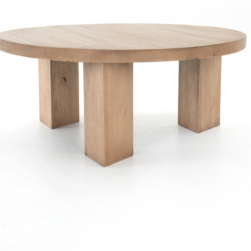- MASSI ROUND COFFEE TABLE-LIGHT BRUSHED