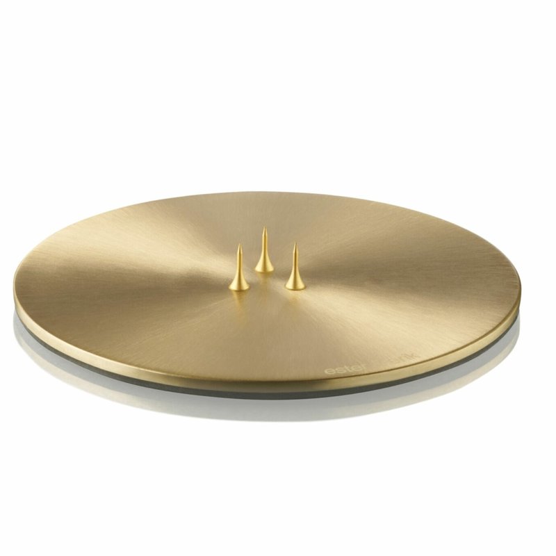 - Candle Plate - Brushed Brass