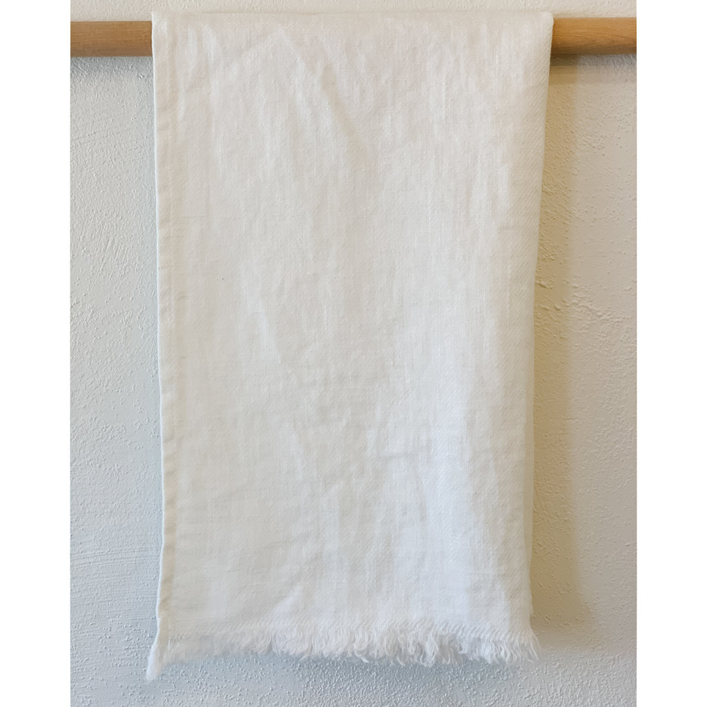 - Stonewash Linen Bilbao Hand Towel/Tea Towel- Ivory