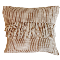 Woven Fringe Bone Rust Pillow