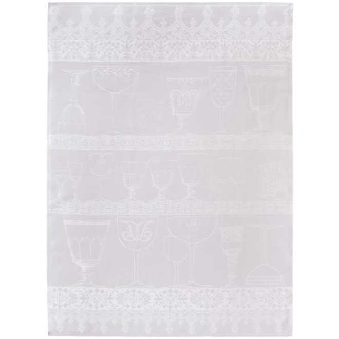 Le Jacquard Français, Cristal White Tea Towel, 24x31 100% Linen