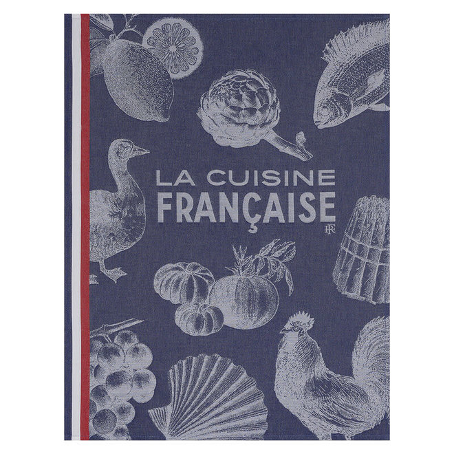 Le Jacquard Français, Gastronomie Blue Tea Towel, 24x31 100% Cotton